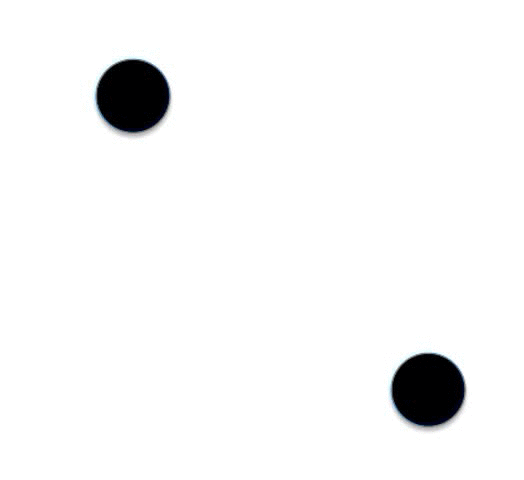 A bistable motion stimulus. Do you see the dots moving from left to right or up and down?